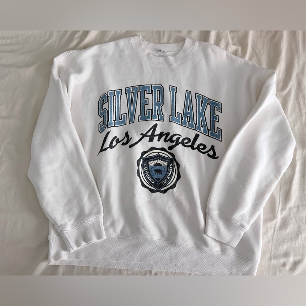 Abercrombie silver lake California white sweatshirt large